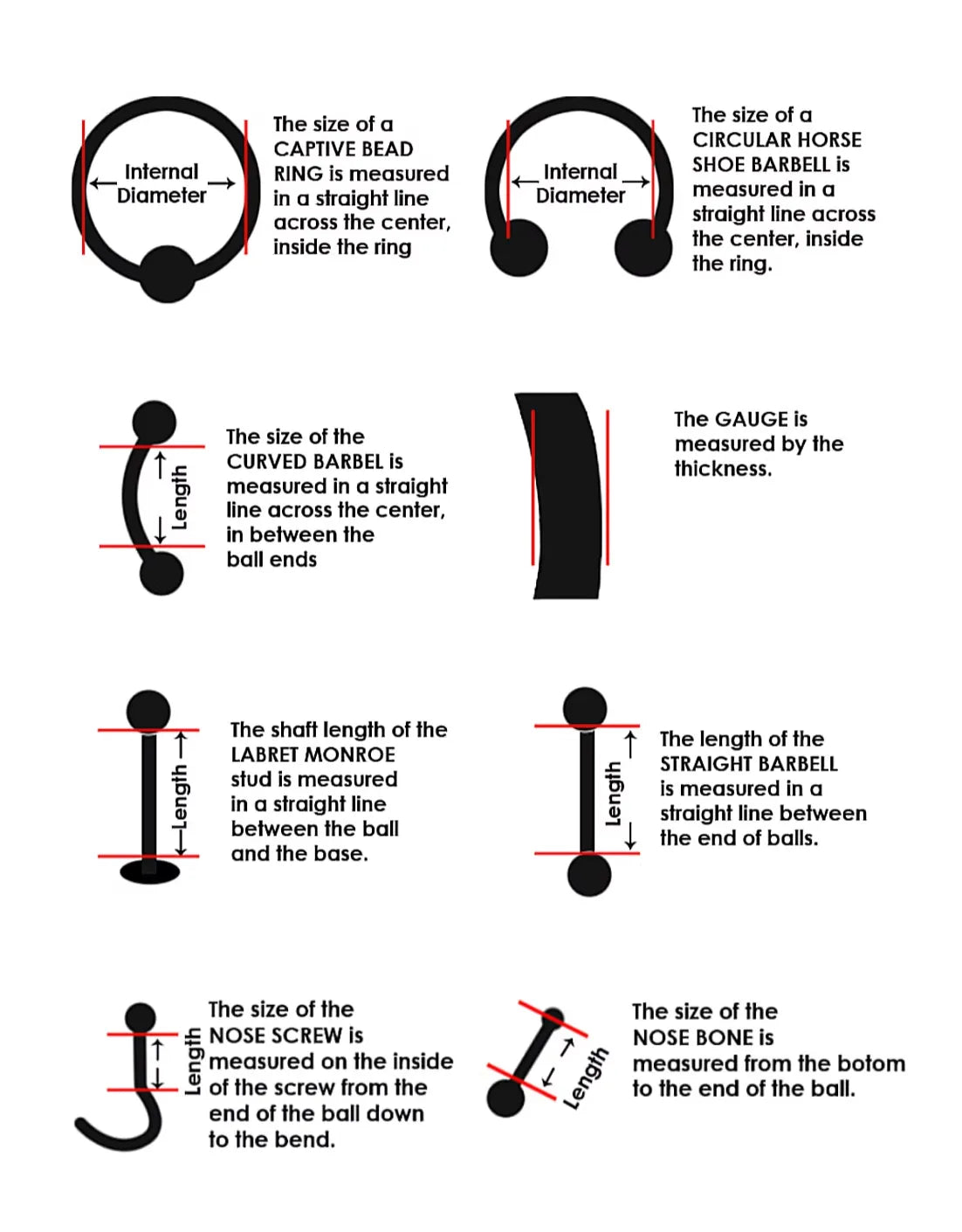 jewelry size guide