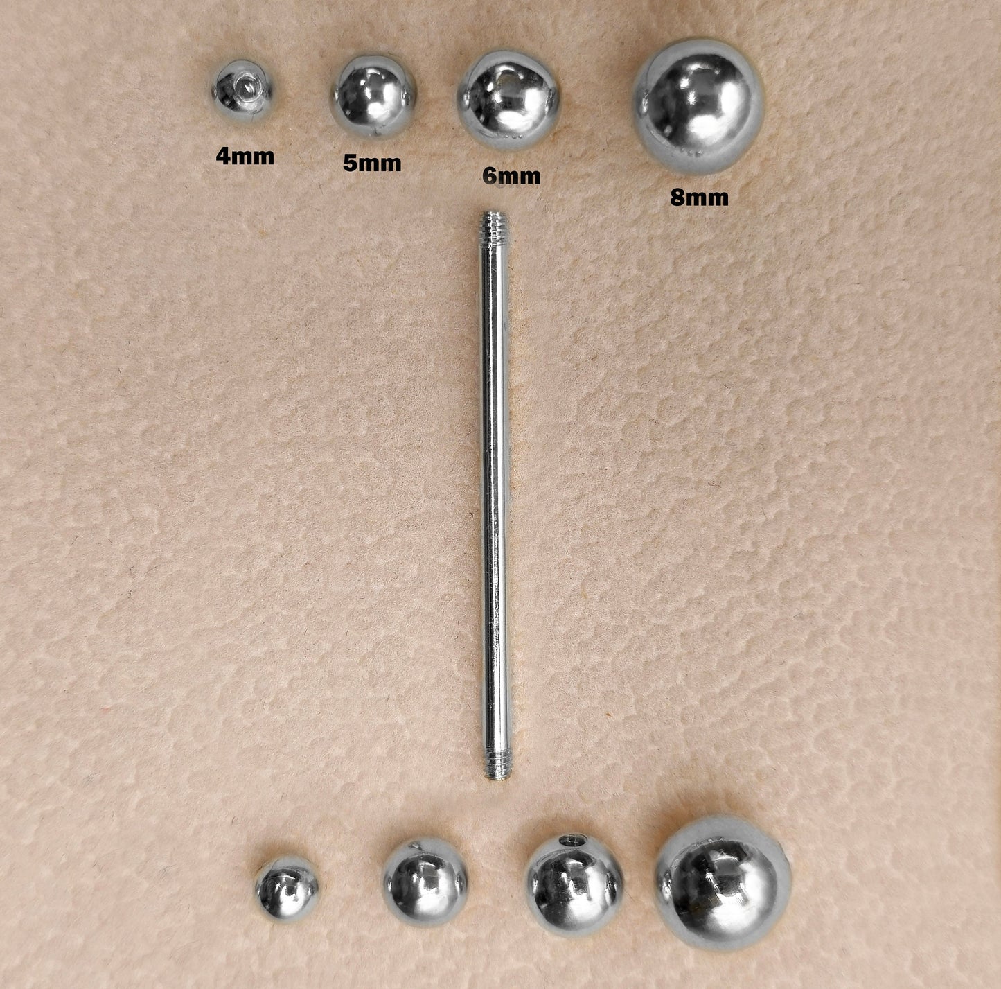 14K White Gold Nipple Piercing Barbell, 14G Tongue Bar, Barbell Earrings Body Jewellery Straight Barbell - Solid Gold - Hand Made