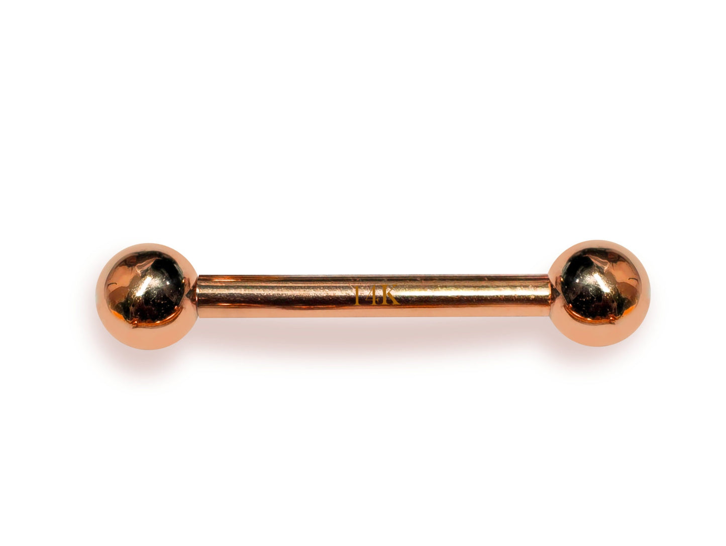 14K Rose Gold Nipple Jewelry, 14G Nipple Bar, Tongue Barbell Body Jewellery Straight Barbell